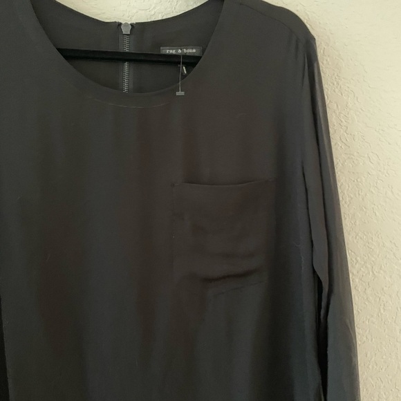 Rag & Bone Sheer Long Sleeve Viscose Top - Picture 4 of 9